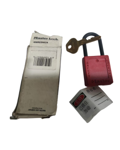 玛斯特，406REDMCN工厂塑料安全锁，全新